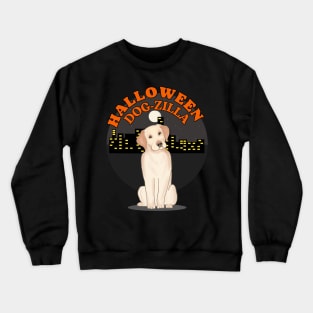 Cute Halloween yellow labrador dog as Dog-Zilla Crewneck Sweatshirt